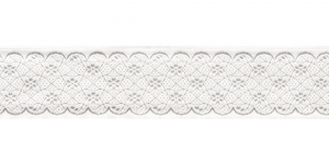  Sissekootud pitsimustriga kaunistuspael 35mm, Art.35712FC, värv valge