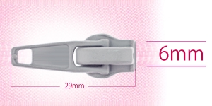 6 mm coil, spiral zipper slider, for flat coil, light warm gray