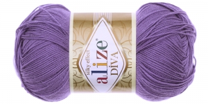 Diva Silk Effect Yarn; Colour 622 (Blue-purple), Alize
