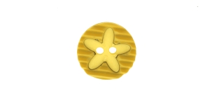 Kollane, kahe auguga plastiknööp, 18mm, 28L