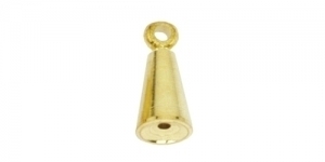 Gold Plated Memory Wire End Cap Cone with Eyelet, 10 x 4mm, 317A-014