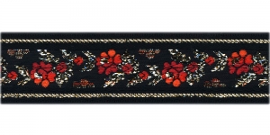 	Roosimustri- ja metallikniidiga kaunistuspael 35 mm, Art.35011FC, värv punane mustal