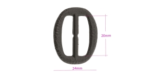 Plastic buckle, 30 x 24 mm for belt width 20 mm, plating: mat black