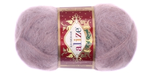 Imepeenike mohäärisisaldusega lõng Alize Kid Royal Mohair 50g, värv 541 hallikasroosa