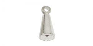 Silver Plated Memory Wire End Cap Cone with Eyelet, 10 x 4mm, 317B-014