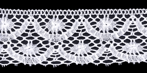 Puuvillane pits, Cotton (Crochet) Lace, 1684-01, valge, laiusega 8cm