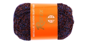 Metallic Handicraft Yarn; Colour A35 (Black, Red, Blue) / Rotex