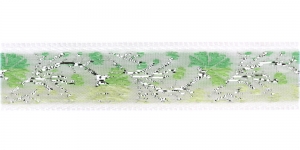  Metallikniidiga lillemustriga kaunistuspael 16 mm, Art.16014FC, värv roheline valgel taustal