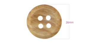 Four-hole wooden buttons (olive), ø26 mm, button size: 42L