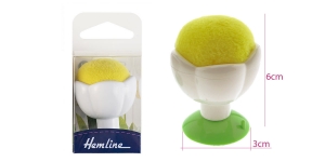 Pin cushion with suction cup, yellow