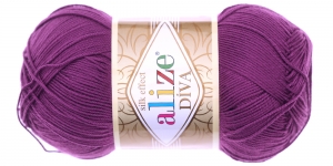  Diva Silk Effect Yarn; Colour 297 (Dark purple), Alize