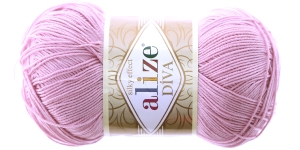 Diva Silk Effect Yarn; Colour 291 (Light pink), Alize