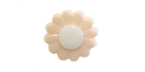 SD211 Nööp lilleõis Pastic Button ø15 mm, suurus: 24L helebeeš