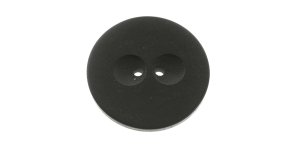 Must, matt, kahe auguga plastiknööp, 28mm, 44L