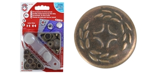 Trukikomplekt tugevama o-vedruga Auto-Moto, ø15 mm, 10 tk, pinnatud: antiikpronks, motiiv Ratolest