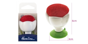 Pin cushion with suction cup, red