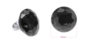 Klaaskristalliga kannaga pidulik nööp ø10 mm (nööbi mõõt: 16L), must