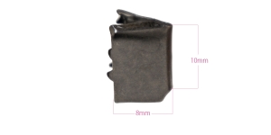 Kokoonpuristettava metallinen hihnakärki hihnalle leveydella 1 cm, pinnoite: hematiittiharmaa