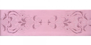 Jacquard satin ribbon, Art.64969, color: Rose