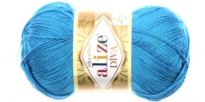 Diva Silk Effect Yarn; Colour 245 (Turquoise), Alize