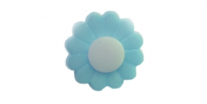 SD219 Nööp lilleõis Pastic Button ø15 mm, suurus: 24L türkiissinine