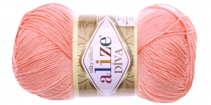 Diva Silk Effect Yarn; Colour 145 (Salmon), Alize