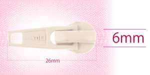 6 mm coil, spiral zipper slider, for flat coil, very light beige