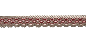 Puuvillane pits 2019-ZA laiusega 1,8 cm, värv tumedam linabeež punasega