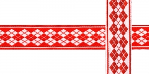 AB112 Rombimustriga kaunistuspael 20mm / Art.20751 / värv punane valgega /jacquard/ribbon/trims/koristenauha/Лента декоративная