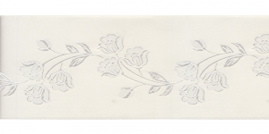 Luksuslik atlaspael sissekootud lillemustriga laiusega 94 mm, Art.94967, Kreemjasvalge