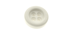 Valge, nelja auguga plastiknööp, 18mm, 28L