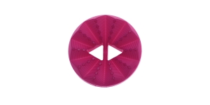 Fuksiaroosa, kahe auguga plastiknööp, 23mm, 36L