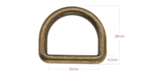 D-кольцо, полукольцо 34 мм x 29 мм для ремня шириной 25 мм