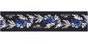 Roosimustri- ja metallikniidiga kaunistuspael 26 mm, Art.26011FC, värv sinine mustal