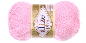 Diva Silk Effect Yarn; Colour 185 (Light Pink), Alize