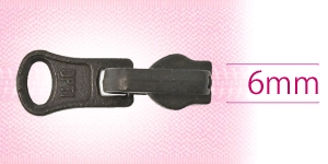 6 mm coil, spiral zipper revers type slider, for flat coil, color: dark blue