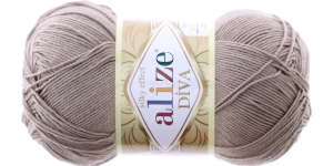 Diva Silk Effect Yarn; Colour 167 (Grey Beige), Alize