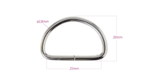 Прочное D-образное кольцо, Полукольцо, 25 мм