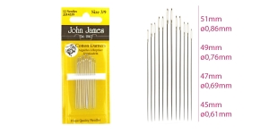 Cotton Darner Needles, #3/9, John James (UK), JJ14539
