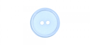 Kahe auguga läbipaistev plastiknööp, helesinine, 15mm/24L, SOO3/222B
