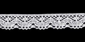 Puuvillane pits 3598-01 laiusega 3,5cm, Värv Valge