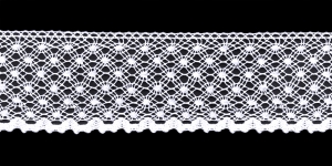 Puuvillane pits 2040-01 laiusega 4,5 cm, värv valge