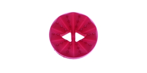 Fuksiaroosa, kahe auguga plastiknööp, 15mm, 24L
