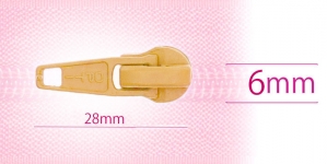 6 mm coil, spiral zipper slider, for flat coil, beige
