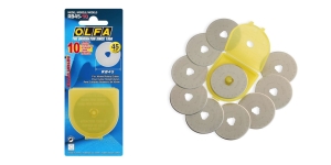 Replacement Rotary Cutter Blades; 10 pcs, ø45 mm, OLFA, RB45-10