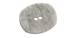 Hallikasvalge, helklev, kahe auguga plastiknööp, 57 x 47mm