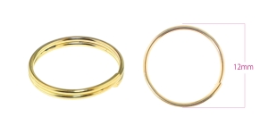 Golden Split rings, key rings, ø12 mm, 0,7 mm, plating: golden