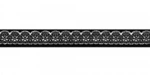 	Sissekootud pitsimustriga kaunistuspael 16mm, Art.16713FC, värv must hõbedaga