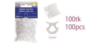 Curtain rail Gliders with eye, 100pcs
