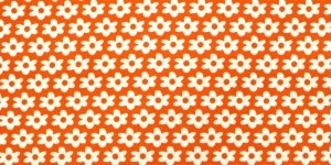 Puuvillane kangas, Oranž, valgelilleline 33/KC9090